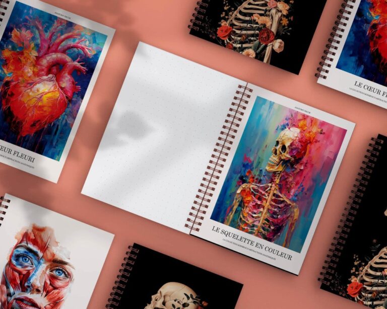 Notesy anatomiczne, notes anatomiczny, notes z motywami anatomii człowieka. Anatomy Decor